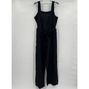 Quince Linen Jumpsuit Black SZ L